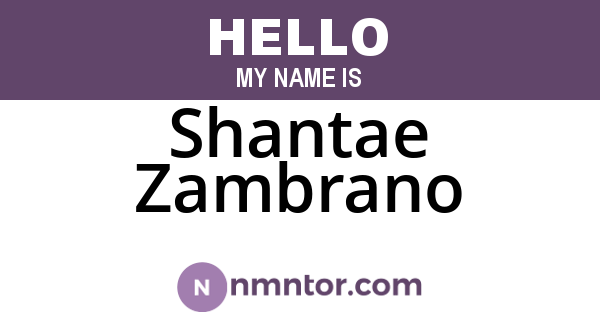 Shantae Zambrano