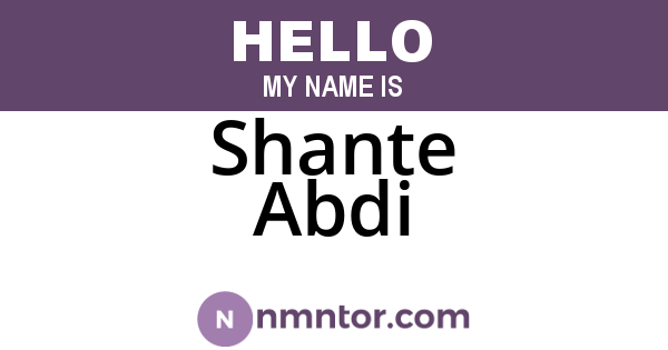 Shante Abdi