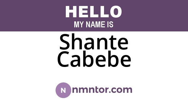 Shante Cabebe