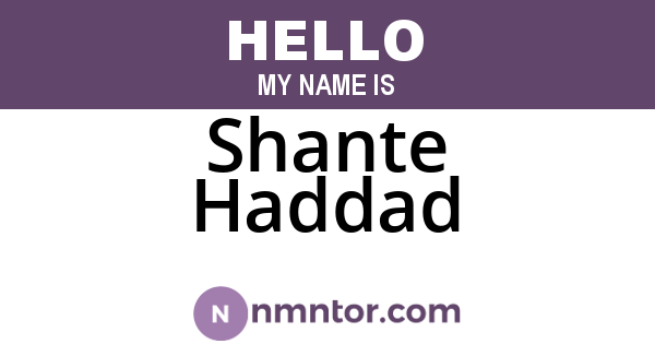Shante Haddad