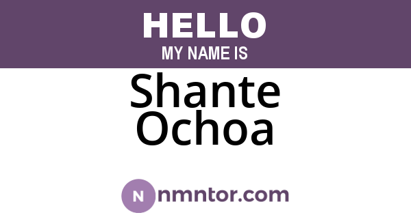Shante Ochoa