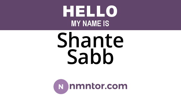 Shante Sabb