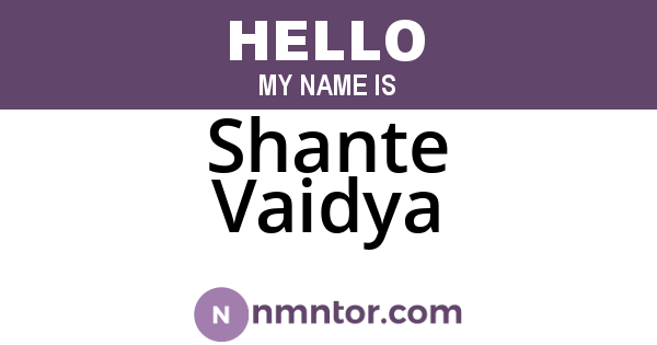 Shante Vaidya