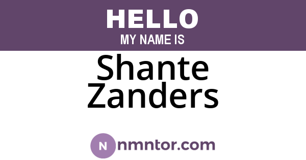 Shante Zanders