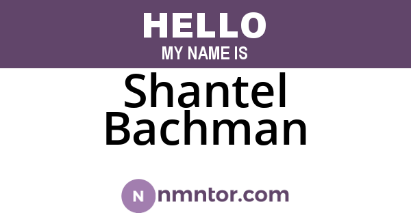 Shantel Bachman