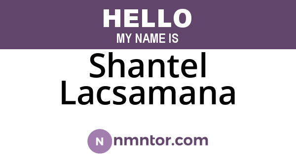 Shantel Lacsamana