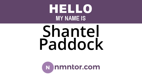 Shantel Paddock