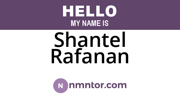 Shantel Rafanan