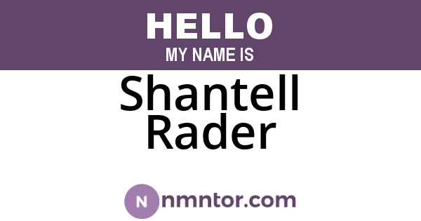 Shantell Rader