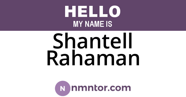 Shantell Rahaman