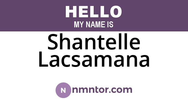 Shantelle Lacsamana