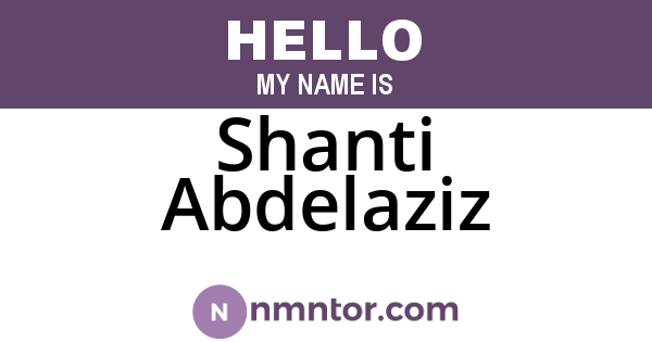 Shanti Abdelaziz