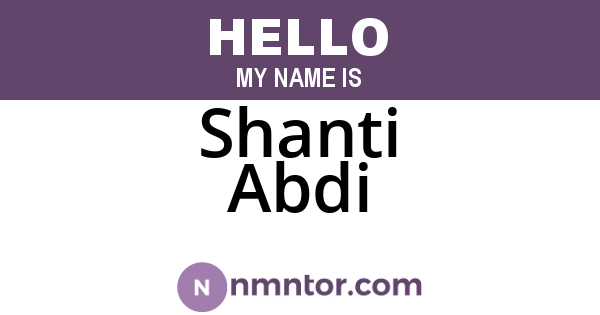 Shanti Abdi