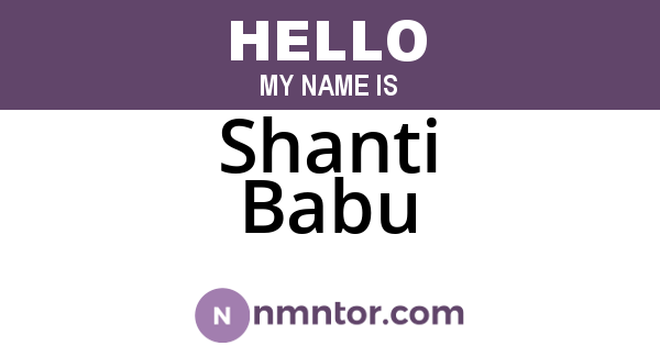 Shanti Babu