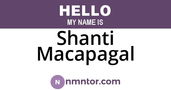 Shanti Macapagal