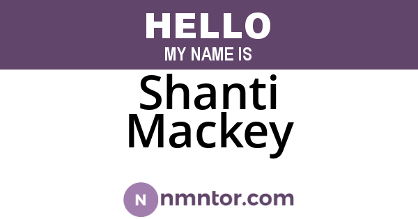 Shanti Mackey