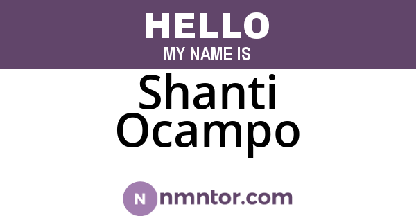 Shanti Ocampo
