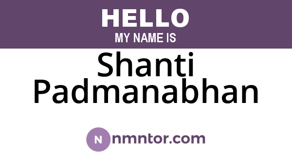 Shanti Padmanabhan