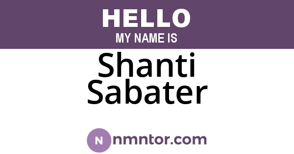 Shanti Sabater