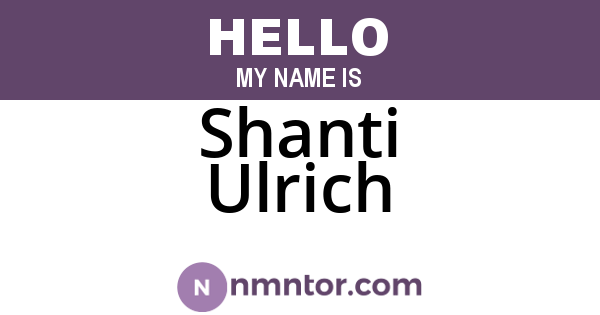 Shanti Ulrich
