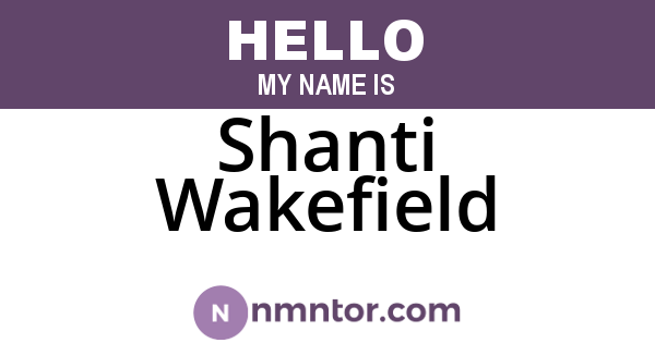 Shanti Wakefield