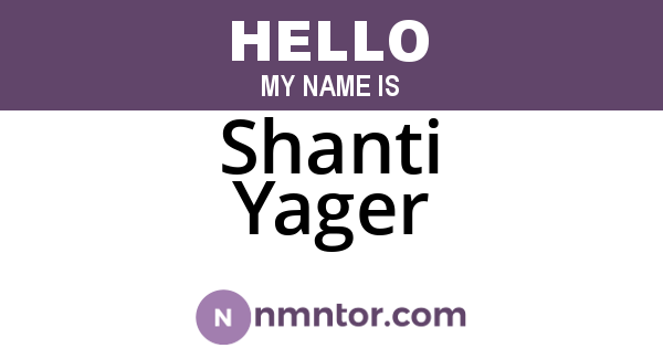 Shanti Yager