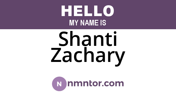 Shanti Zachary