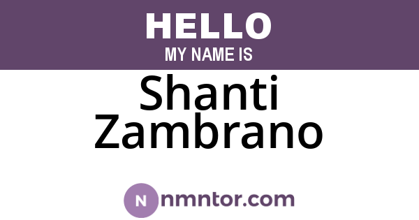 Shanti Zambrano