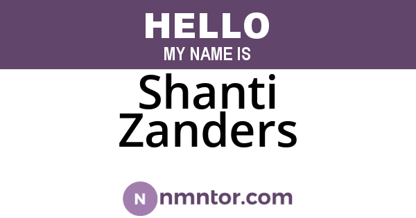 Shanti Zanders
