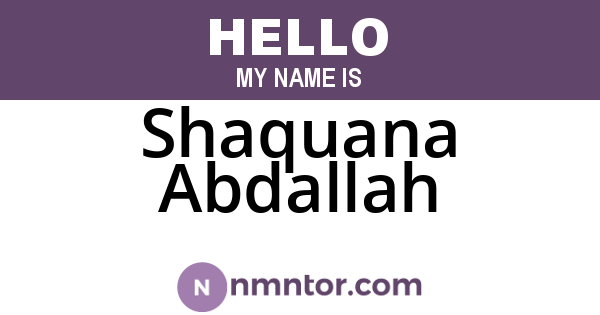 Shaquana Abdallah
