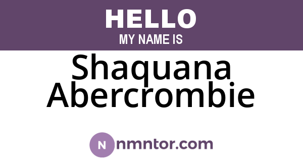 Shaquana Abercrombie