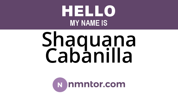 Shaquana Cabanilla