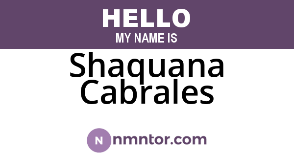 Shaquana Cabrales