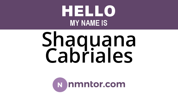 Shaquana Cabriales