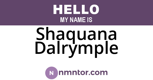 Shaquana Dalrymple