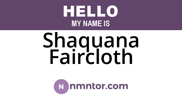 Shaquana Faircloth