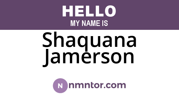 Shaquana Jamerson
