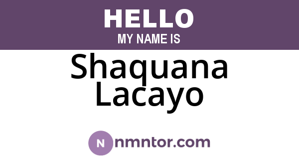 Shaquana Lacayo