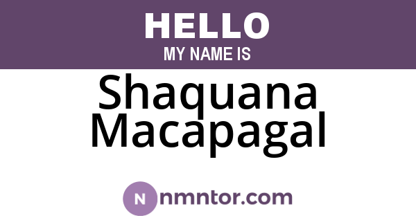 Shaquana Macapagal