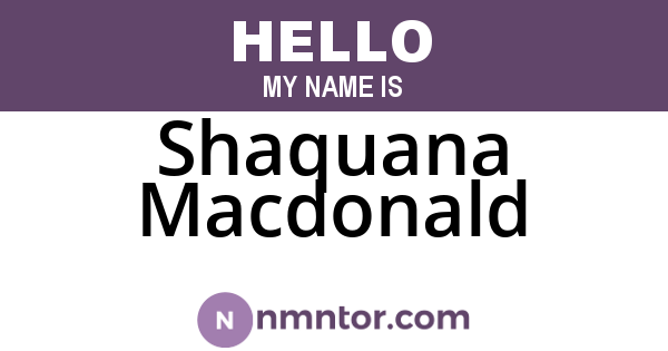 Shaquana Macdonald
