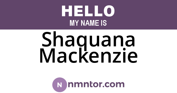 Shaquana Mackenzie