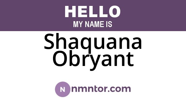 Shaquana Obryant