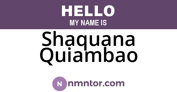 Shaquana Quiambao