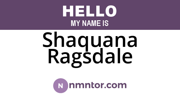 Shaquana Ragsdale