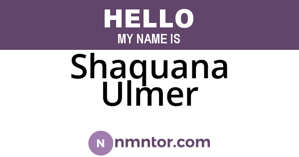 Shaquana Ulmer
