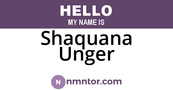 Shaquana Unger