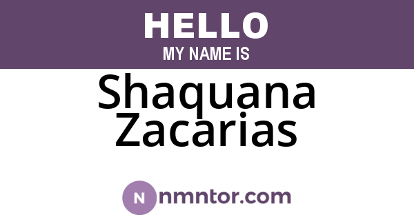 Shaquana Zacarias