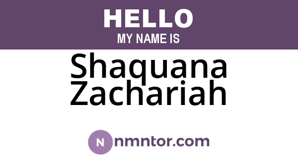 Shaquana Zachariah