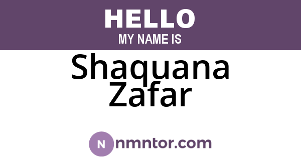 Shaquana Zafar