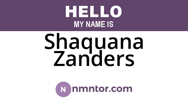 Shaquana Zanders